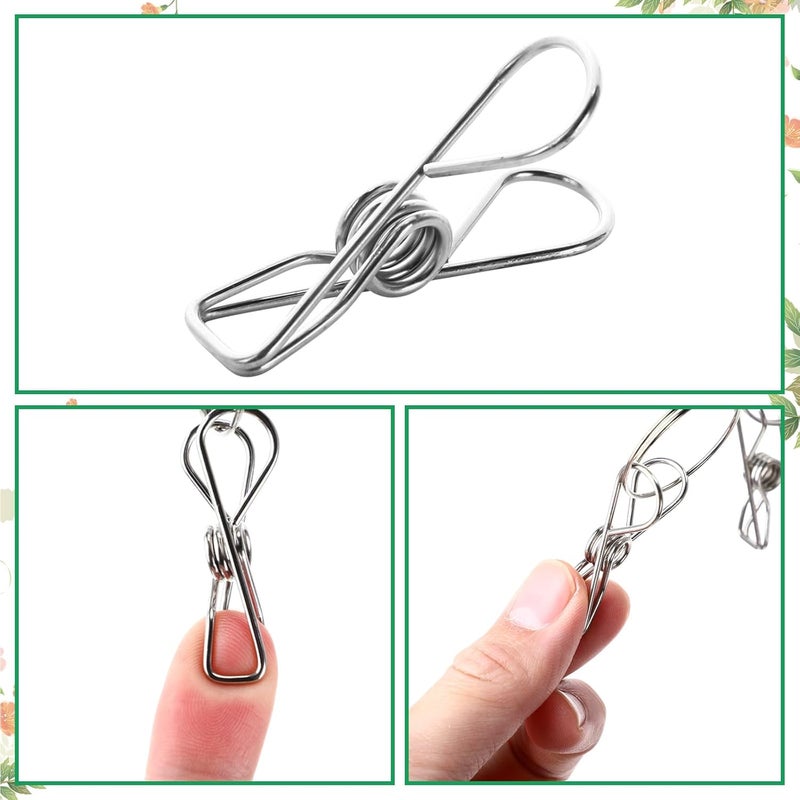 BrightRow 6 Pcs Herb Drying Rack Hanging - Stainless Steel with Clips Clothes Laundry Drying Rack Hanger Collapsible for Plants Bud Weed Onion Macrame Flower Spices(Square) - Image 4